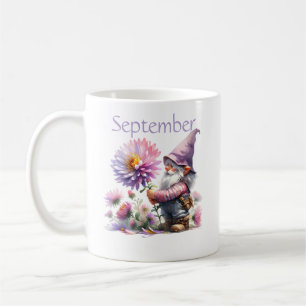 Taza De Café Gnome del Jardín Personalizado de Septiembre