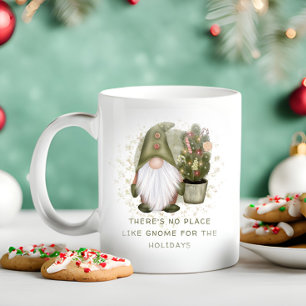 Taza De Café Gnome divertido de Navidad, árbol, no hay lugar co
