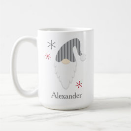 Taza De Café Gnome gris y paro de vacaciones con copo de nieve