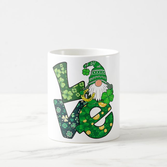 Taza De Café Gnome Love Funny St Patricks Day (Centro)