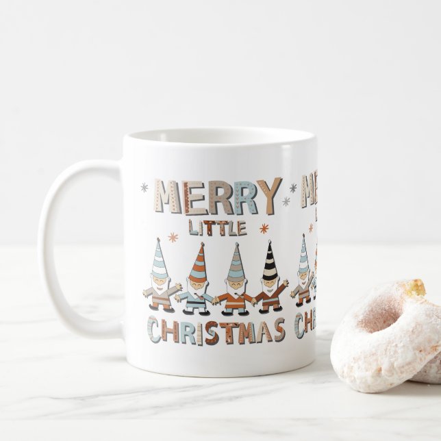 Taza De Café Gnome Merry Little Navidades (Con donut)
