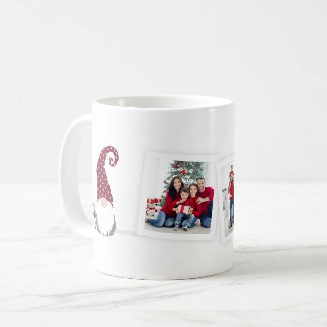 Taza De Café Gnome para el collage de fotos de feriados/Navidad (Anverso izquierdo)