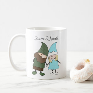 Taza De Café Gnome Pareja Nombre personalizado regalo personali