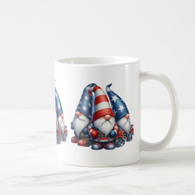 Taza De Café Gnome Patriótico Coffee Mug (Derecha)