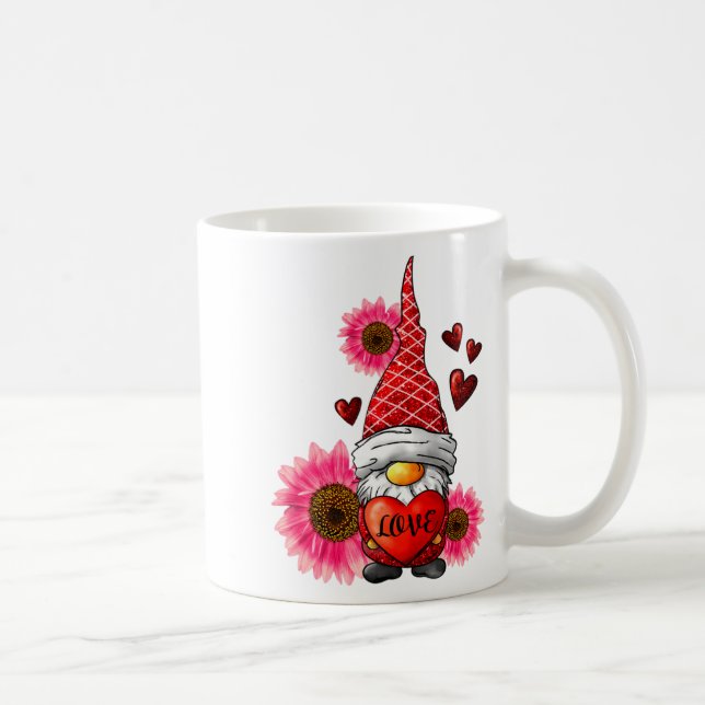Taza De Café Gnome Valentines Day Cute Gnome Heart Leopard Sunf (Derecha)