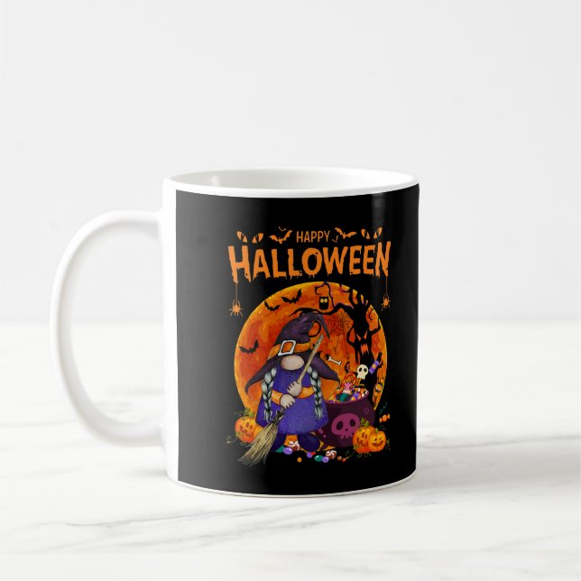 Taza De Café Gnome Witch Halloween Costume Calabaza otoño otoño (Izquierda)