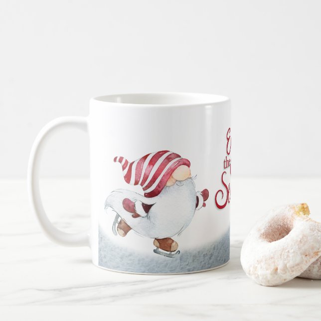 Taza De Café Gnomes de patinaje (Con donut)