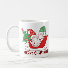 Taza De Café Gnomes in a Sleigh Merry Christmas