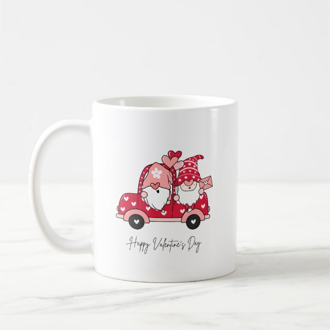 Taza De Café Gnomes in Love Valentine's Day Design (Izquierda)