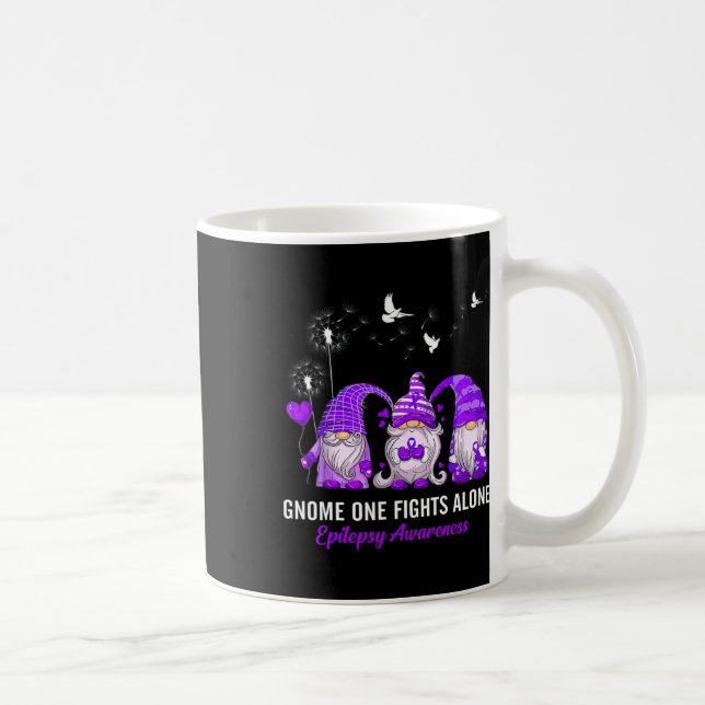 Taza De Café Gnomes One Fights Epilepsy Awareness Alone  (Derecha)