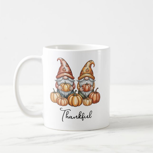 Taza De Café Gnomes otoñales con calabazas Cute Caída Acción de (Izquierda)