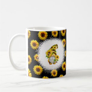 Taza De Café Gnomes singulares con girasoles