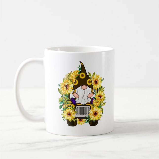 Taza De Café Gnomes Sunflower Cruck Coffee Mug (Izquierda)