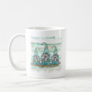 Taza De Café Gnomes Tropical Blue Watercolor Beach