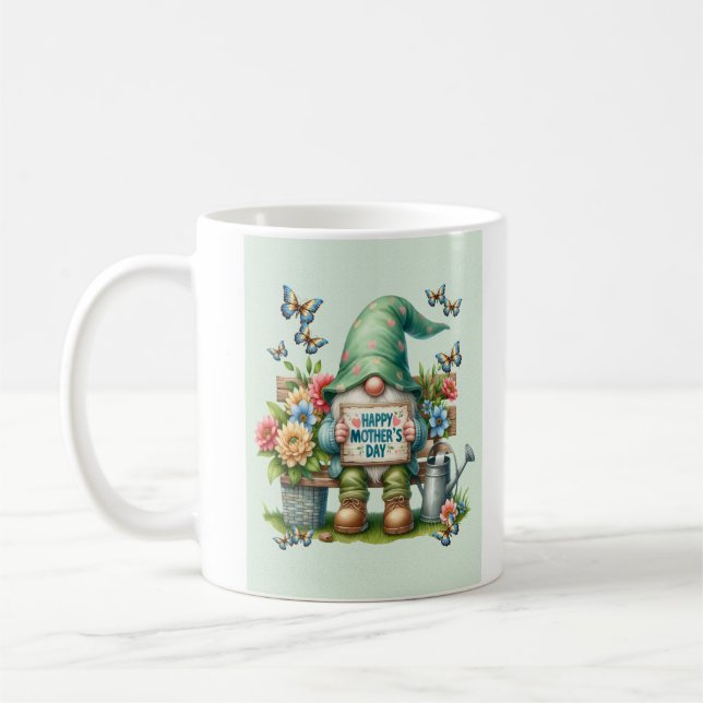 Taza De Café gnomo de jardín de Día de la Madre (Izquierda)