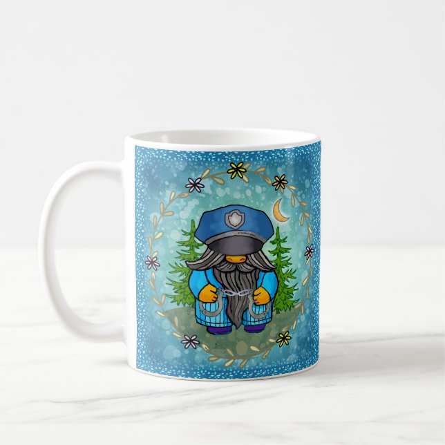 Taza De Café Gnomo de policía  (Izquierda)