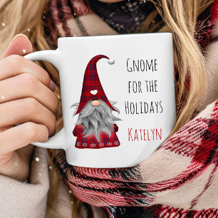 Taza De Café Gnomo Duende de Navidad Personalizado Rústico Lind