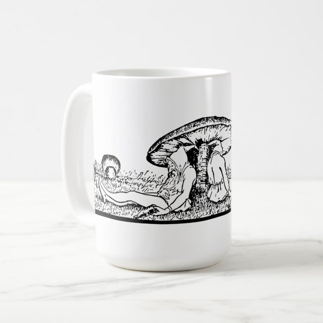 Taza De Café Gnomo durmiendo bajo hongo (Anverso izquierdo)