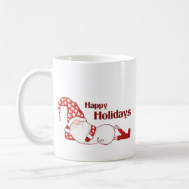 Taza De Café Gnomo Durmiendo Felices Fiestas Divertido