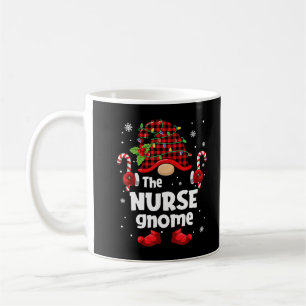 Taza De Café Gnomo Enfermero Buffalo Plaid Navidad Familia Xm