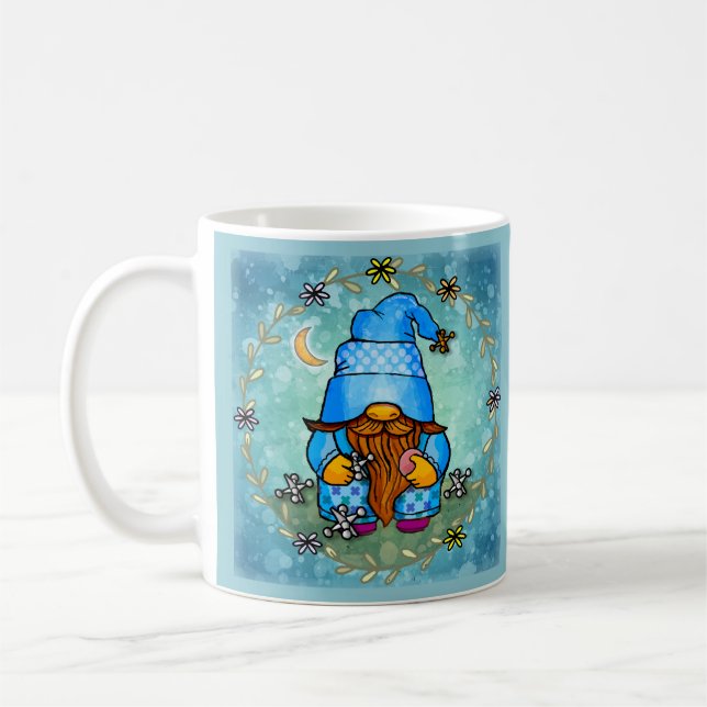 Taza De Café Gnomo jugando a los cantillos  (Izquierda)