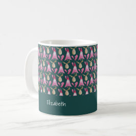 Taza De Café Gnomo Lindo Y Reno Con Guante Rosado