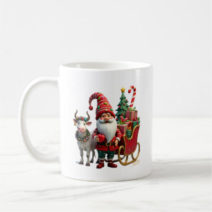 Taza De Café Gnomos de luces de Navidad Santa Claus montando un