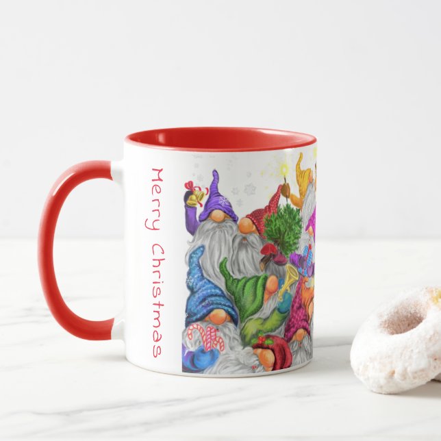 Taza de café Gnomos de Navidad (Con donut)