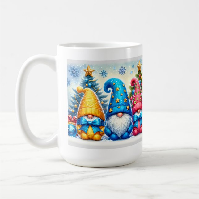 Taza De Café Gnomos de Navidad con Lazos (Izquierda)