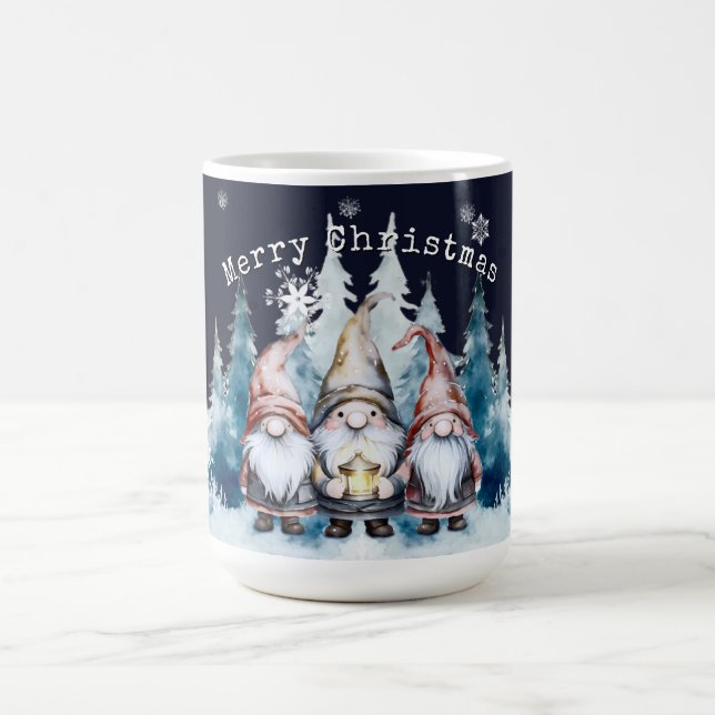 Taza De Café Gnomos de Navidad en Acuarela (Centro)