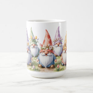Taza De Café Gnomos de primavera en una pradera