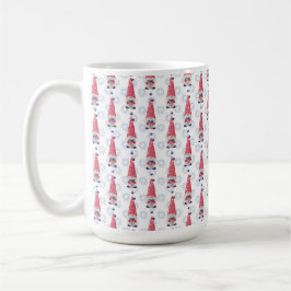 TAZA DE CAFÉ GNOMOS ROJOS BLANCOS Y AZULES PATRIÓTICOS ADORABLE