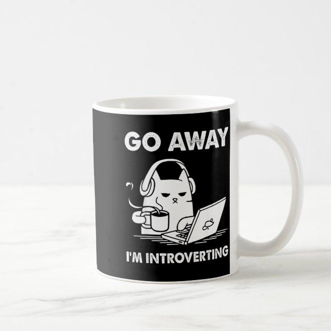 Taza De Café Go Away I'm Introverting  (Derecha)