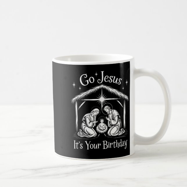 Taza De Café Go Jesus It's Your Birthday Christmas Christian Me (Derecha)