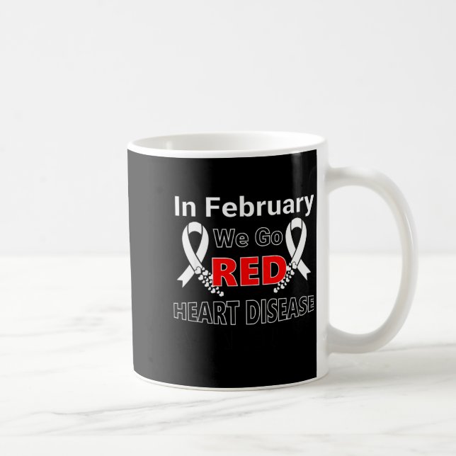 Taza De Café Go Red - American Heart Health Month Awareness In  (Derecha)