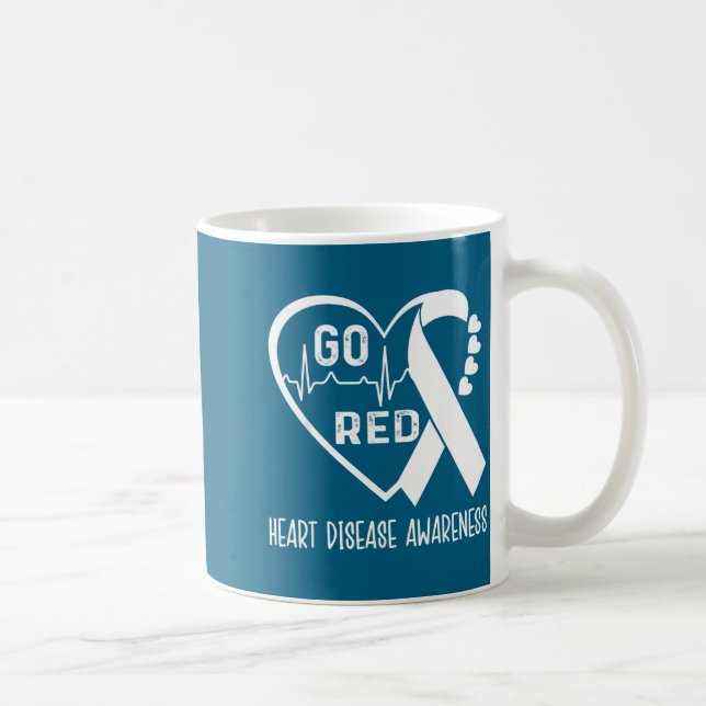 Taza De Café Go Red - February American Heart Health Month Awar (Derecha)