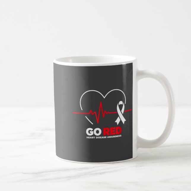 Taza De Café Go Red For Women American Chd Heart Disease Month  (Derecha)