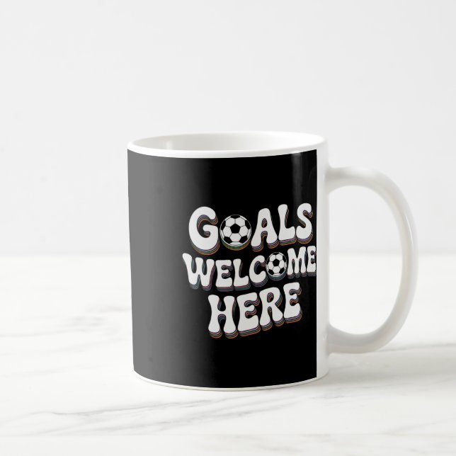 Taza De Café Goals Welcome Here Retro Soccer _2  (Derecha)