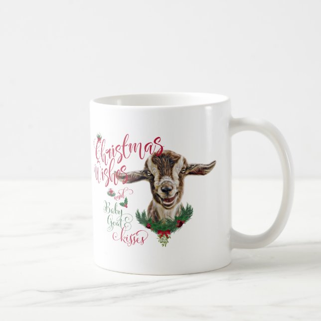 Taza De Café GOAT | Navidades Desean Besos De Cabra Bebé Tog (Derecha)