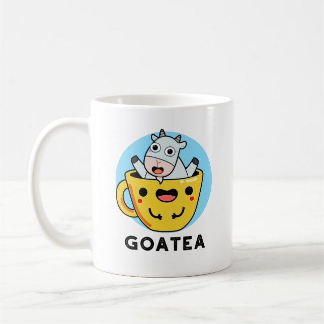Taza De Café Goatea Funny Goat Tea Pun (Izquierda)
