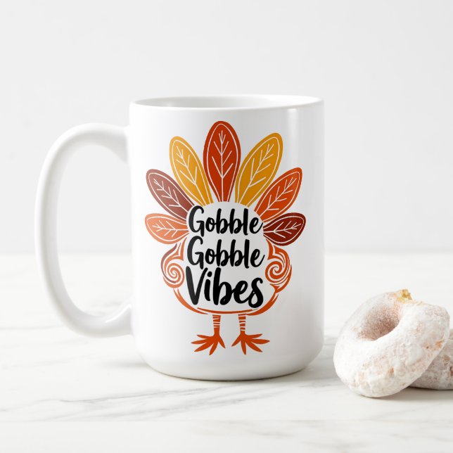 Taza De Café Gobble Gobble Vibes (Con donut)