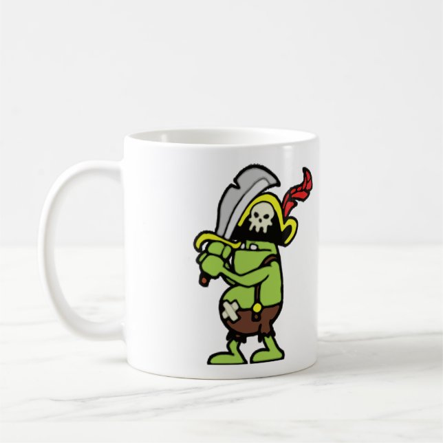 Taza De Café Gobbler del pirata del Doodle del mago 101 (Izquierda)