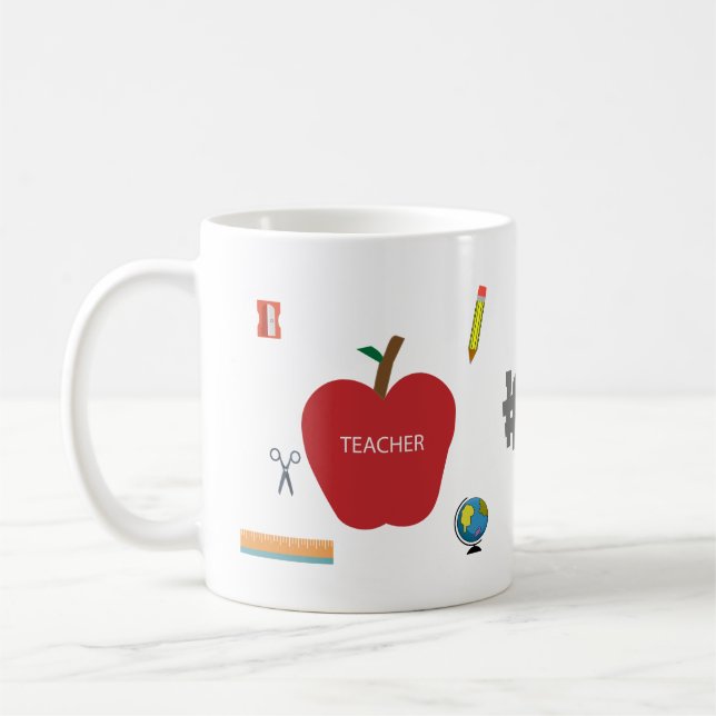 Taza De Café gobernante de manzanas de profesor Coffee Mug (Izquierda)