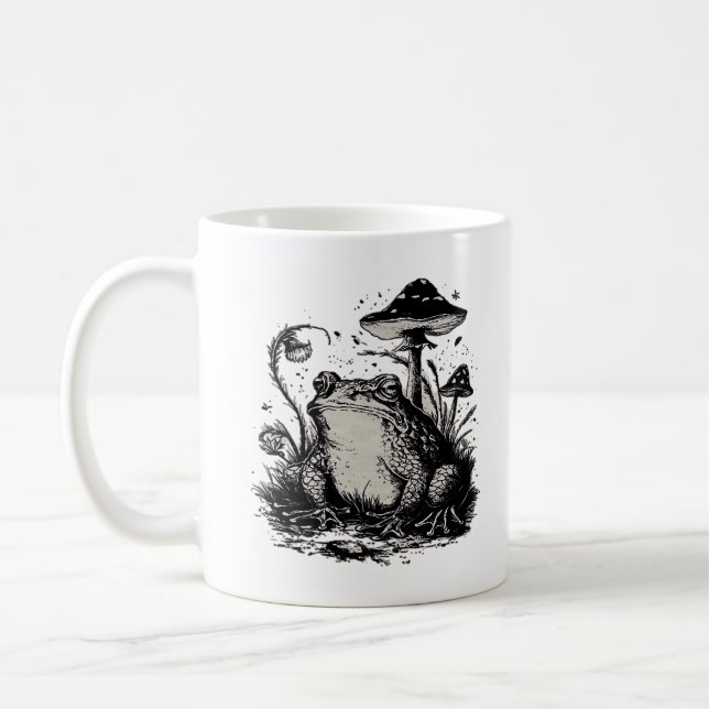 Taza De Café Goblincore Frog Minimal Classic Design (Izquierda)
