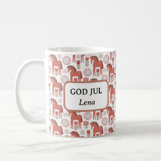 Taza De Café God Jul Navidades suecos Dala Horse