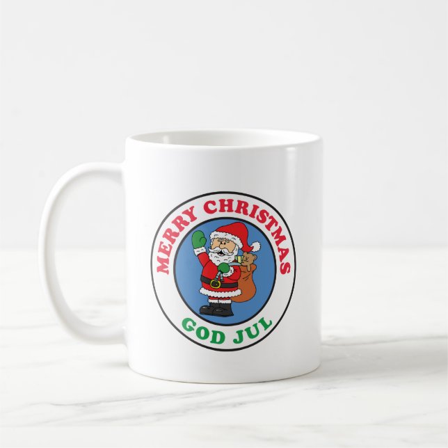 Taza De Café God Jul Swedish Christmas Santa (Izquierda)