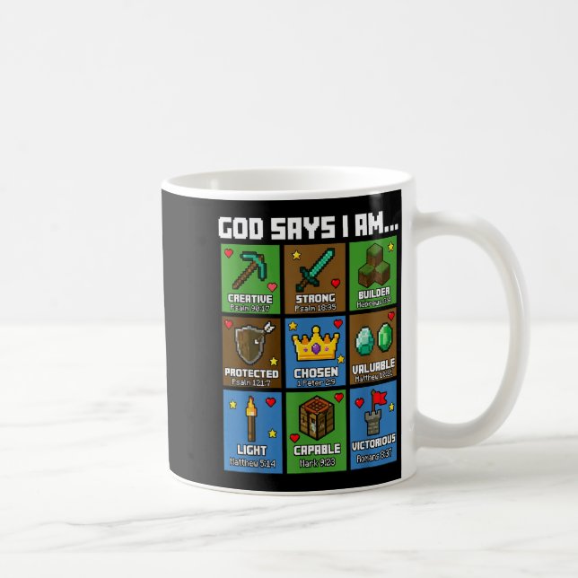 Taza De Café God Says I Am Bible Verses Xel Art Christian Gamer (Derecha)