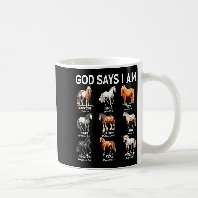 Taza De Café God Says I Am Horse Christian Girl Teen Boy Bible  (Derecha)