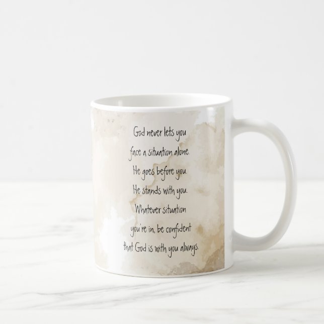 Taza De Café God With You Always Never Alone Inspirational  (Derecha)