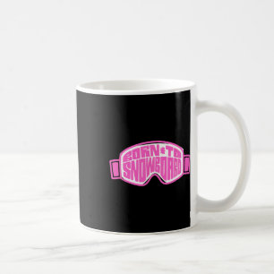 Taza De Café Gogles De Esquí Y Gorra Nacido En Snowboard